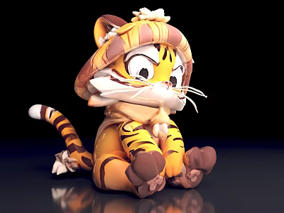 Modern IP image cartoon tiger 3d model