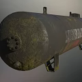 Stun Weapon Emulsion Cylinder with Rusty Metal Surface and End Connectors