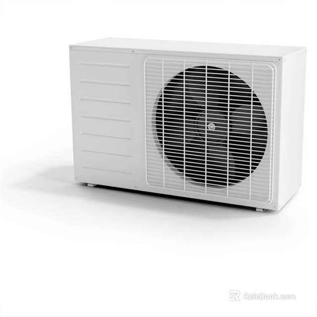 White Air Conditioner Fan With Grille Design And Modern Durable Construction For Efficient Cooling 3d model 