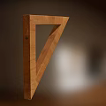 Wooden Triangle Frame With Floating Design And Natural Texture On Brown Background 3d model