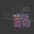 Urban Birds Eye View Planning With Modern High Rise Buildings Green Spaces And Roads