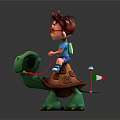 Modern game character turtle boy 3d model