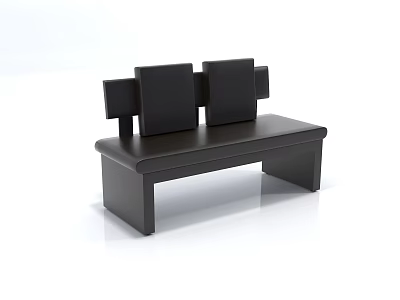 Modern Black Two Seater Sofa With Separate Backrests And Smooth Surface Design 3d model
