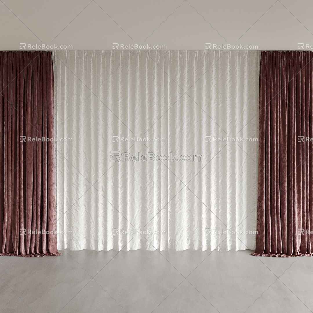 Curtain Roman Curtain Gauze Curtain 3d model