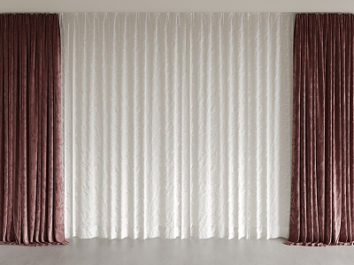 Curtain Roman Curtain Gauze Curtain 3d model