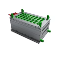 Industrial Equipment With Gray Metal Structure Green Circular Buttons And Red Handle