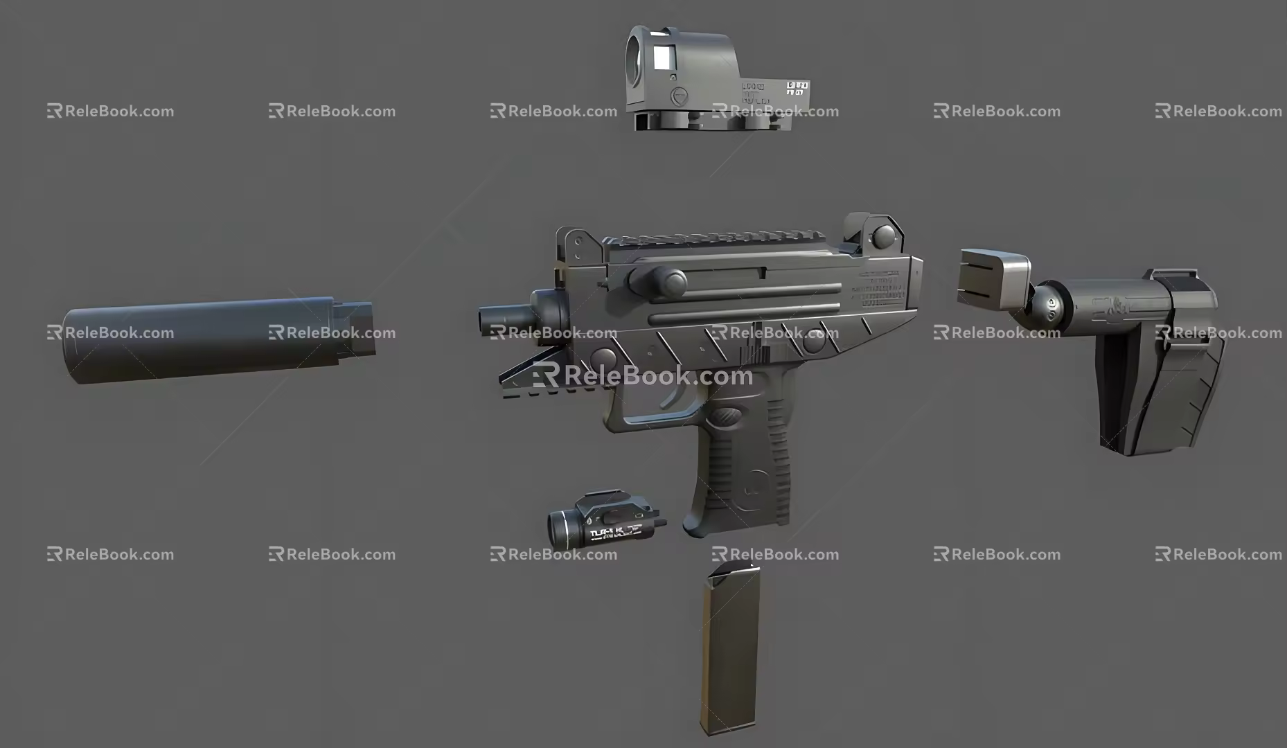 submachine gun 3d model