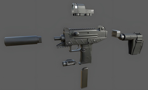 submachine gun 3d model