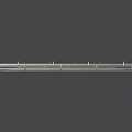 3D Road Model With Guardrails And White Lane Markings On Gray Background