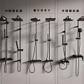 Stainless Steel Shower Systems with Rainfall Handheld Faucet and Multiple Designs 3d model
