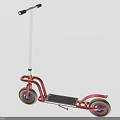 Red Two Wheeled Scooter With White Handlebar Black Deck And Yellow Wheels