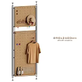 Multi functional Storage Rack with Hooks for Clothes Hat and Shoes 890x2400MM Size 3d model
