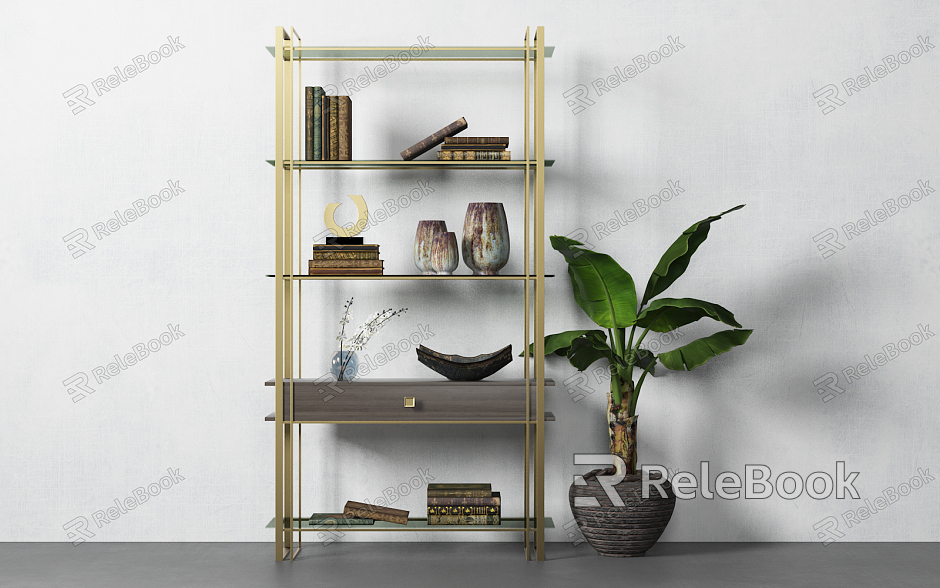 Modern Bookshelf Decorative Cabinet model