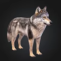 Detailed Realistic Wolf 3D Model With Gray Fur And Lifelike Features