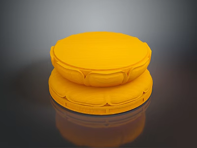 Elegant Yellow Round Stacked Furniture With Decorative Patterns And Smooth Surface 3d model