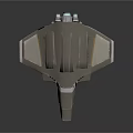Futuristic Silver Spacecraft With Triangular Shape And Streamlined Design For Space Exploration