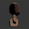 Handcrafted Wooden Sculpture With Intricate Carvings And Curved Design On Base