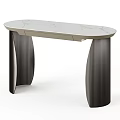 Modern Elegant Side Table With White Marble Top And Dark Metal Legs 3d model