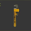 Yellow Adjustable Wrench Rustic Design Heavy Duty Hardware Tool For Home Repairs 3d model