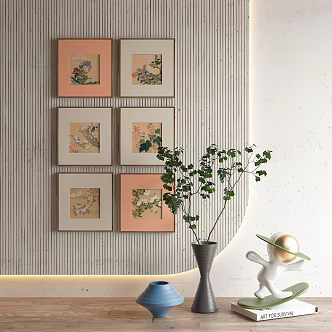 New Chinese Plant Painting Decorative Painting 3d model