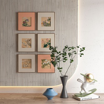 New Chinese Plant Painting Decorative Painting 3d model