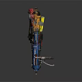 Military Weapon With Blue Metal Structure Red Components And Yellow Parts