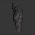 Giant Furry Creature 3D Model Standing Pose Character Design With Detailed Texture