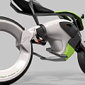Modern Green And Gray Motorcycle With Sleek Design And Large Wheels