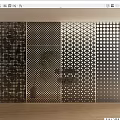 Modern Metal Partition Screens With Diverse Perforated Patterns For Interior Design 3d model