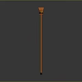 Orange Modern Floor Lamp With Tall Pole And Decorative Top Structure