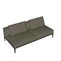 Light Gray Fabric Two Seater Sofa With Minimalist Design And Dark Legs