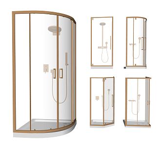 Light Luxury Shower Room Shower Partition Shower 3d model