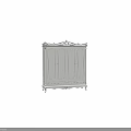 Elegant European Style White Wardrobe with Carved Details Mirrored Doors and Drawers