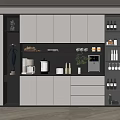 Modern Built in Wine Cabinet With Glass Doors LED Lighting And Bottle