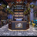 Elegant Modern Restaurant Interior With Colorful Chairs And Decorative Lighting