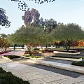 Beautifully Designed Park Landscape with Lush Trees Curved Lawns and Decorative Water Features