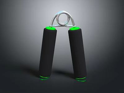 Durable Grip Strengthener With Black Handles Green Accents And Silver Metal For Hand Strength Training 3d model