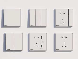 Modern socket switch panel 3d model