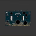 Vintage Dark Blue Electronic Device With Worn Appearance Knobs Dials And Ports