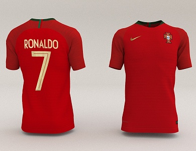 Football shirt Ronaldo jersey clothes 3d model