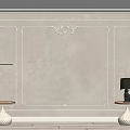 European background wall carved lines bed background wall corner 3d model