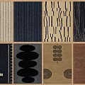 Modern Square Rugs Collection Featuring Various Patterns And Color Designs 3d model