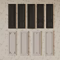 Various Black And Light Colored Cabinet Door Panels With Different Designs On Wallpaper Background