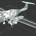 White And Green Flying Car With Dual Propellers And Black Background