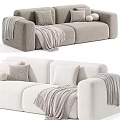 Stylish Two Seater Sofa In Living Room With Decorative Pillows And Soft Blanket