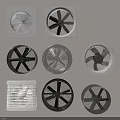 Various Industrial Exhaust Fans with Different Grille and Blade Styles