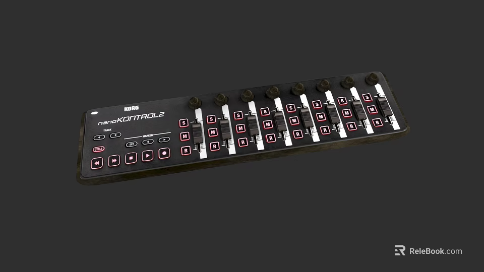 Musical Instruments And Drawing Tools Control Panel With Multiple Knobs And Buttons 3d model 