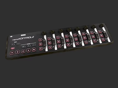 Musical Instruments And Drawing Tools Control Panel With Multiple Knobs And Buttons 3d model