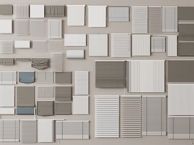 Various Design Blinds With Different Color Tones Slat Sizes And Material Options For Interiors 3d model