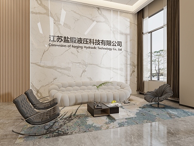 Modern Reception Area Company Culture Background Sofa model